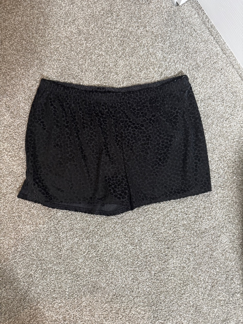 Nicole Miller Black Velvet Burnout Athletic Shorts